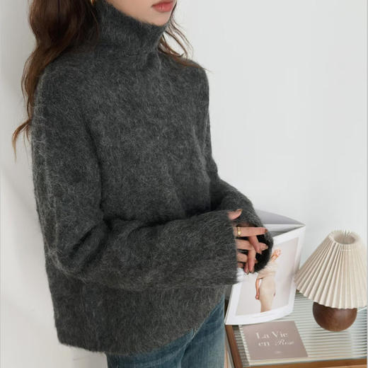 【顺丰包邮】50702 洛诗琳秋冬加厚羊驼毛高领宽松百搭外穿毛衣95165 商品图2