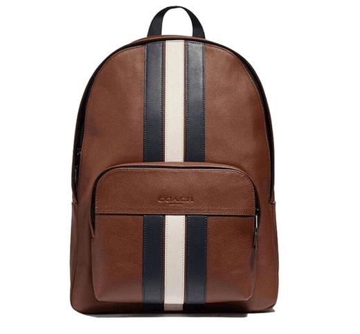 【中检鉴定】【专柜版】COACH蔻驰经典 双肩包 白蓝条纹日常出行时尚简约休闲 黑色 棕色 浮雕 中检机构发出后非质量问题不退不换 商品图8