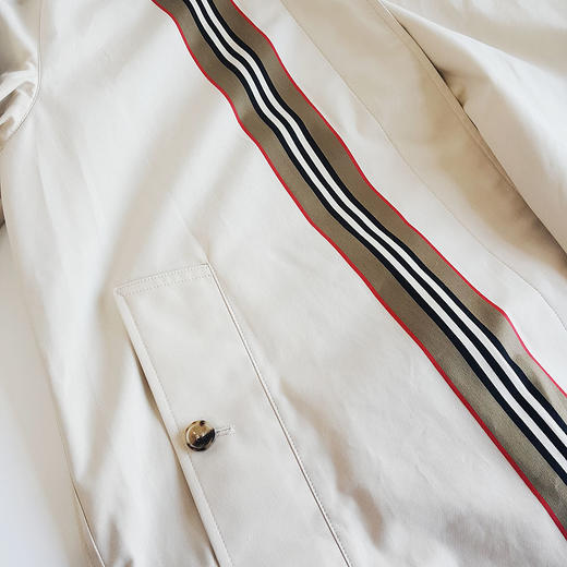 【95新】Burberry博柏利米灰色拼格纹风衣100%棉UK 8码（175/84A）女士现售价：3700！121124TJ18 商品图3