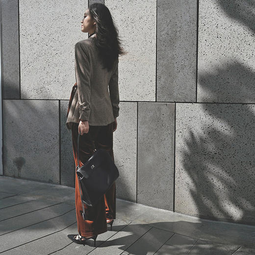 【顺丰包邮】99526 洛诗琳秋冬时髦复古优雅系带西装丝绒长裤套装394 商品图4