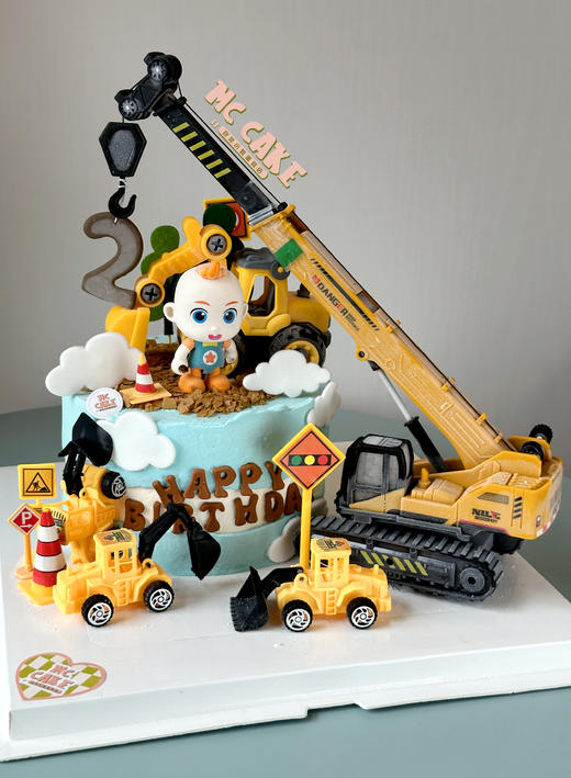JOJO&工程车/挖掘机/吊车蛋糕 商品图0