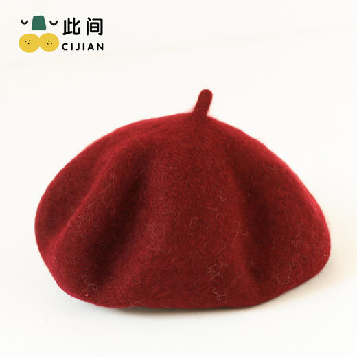 【个性装饰，宝宝可爱加分】儿童帽子秋冬新款 洋气时尚女孩毛呢贝雷帽 女童日常百搭 纯色画家帽-QQ 商品图10
