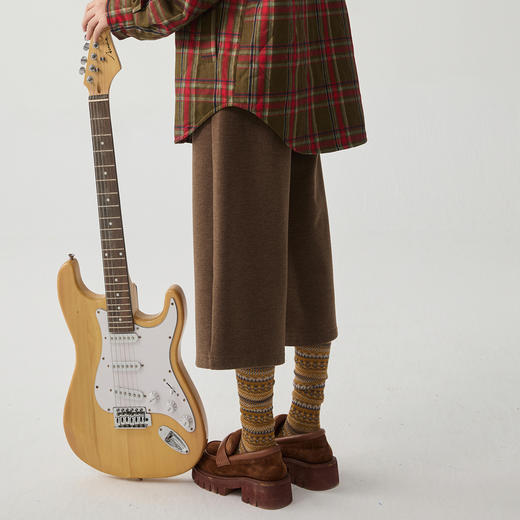 谜底七分直筒裤女2024冬新品通勤风复古高腰百搭休闲裤244MK1508 商品图2