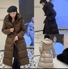 【YW】无忧购法式温柔长款过膝修身腰带款连帽50%白鸭绒羽绒服24083# 商品缩略图0