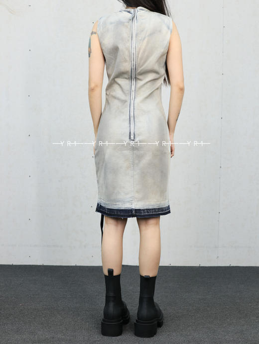 Rick Owens Drkshdw｜天空色弹力牛仔布碎片连衣裙 商品图2