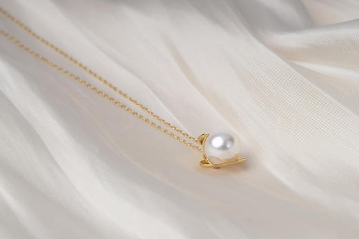 「爱心」Akoya珍珠钻石18k金项链 商品图1