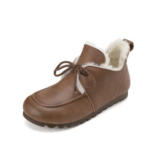 westory2024年秋冬新款休闲风厚底平跟舒适百搭毛毛鞋休闲板鞋W24DM85011 商品图2