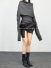 Rick Owens｜垂坠粉笔黑弹力牛仔布迷你裙 商品缩略图1
