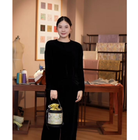 【抖音专属】圆领小衫(23708004墨染-高定款)