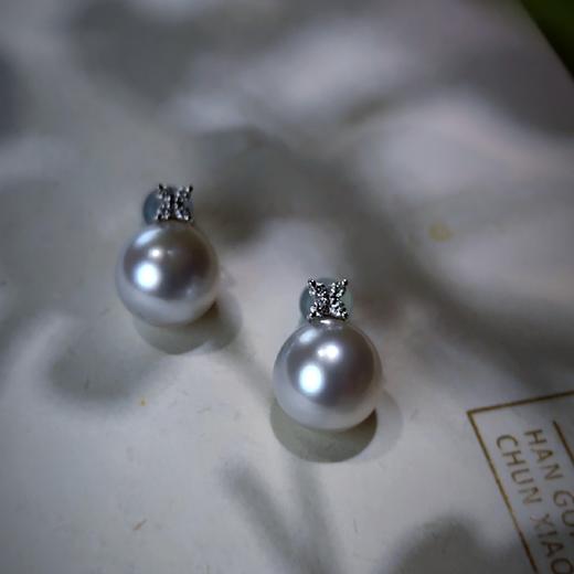“月光”18k澳白珍珠耳钉 商品图2