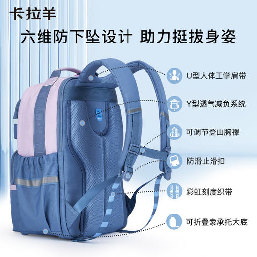 【云朵书包2.0PLUS版】卡拉羊中学生六维防下坠24L/26L云朵书包 破晓 CX5115/L 商品图3