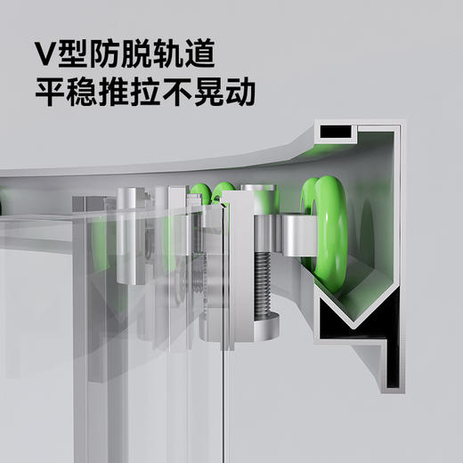 帝王洁具整体淋浴房干湿分离隔断扇形浴室家用推拉玻璃SH913 商品图1