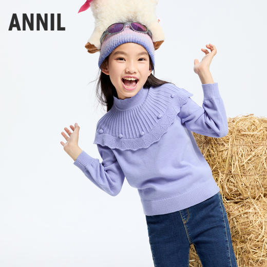 女童假披肩甜趣毛衣冬季新款安奈儿童装实体店同款AG444623 商品图0