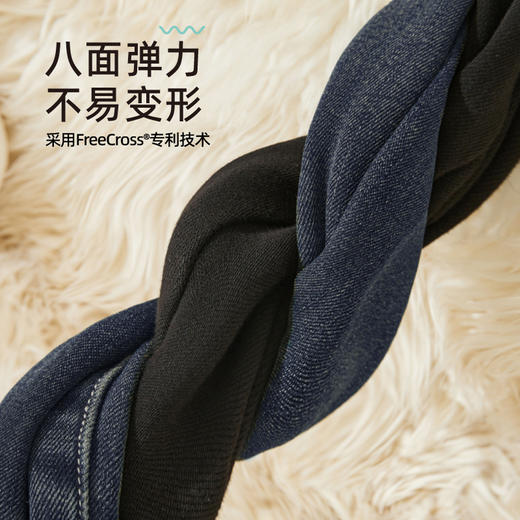 【定制版-加绒-瘦腿裤】逸阳秋冬弹力铅笔塑型保暖牛仔裤子1302R 商品图1