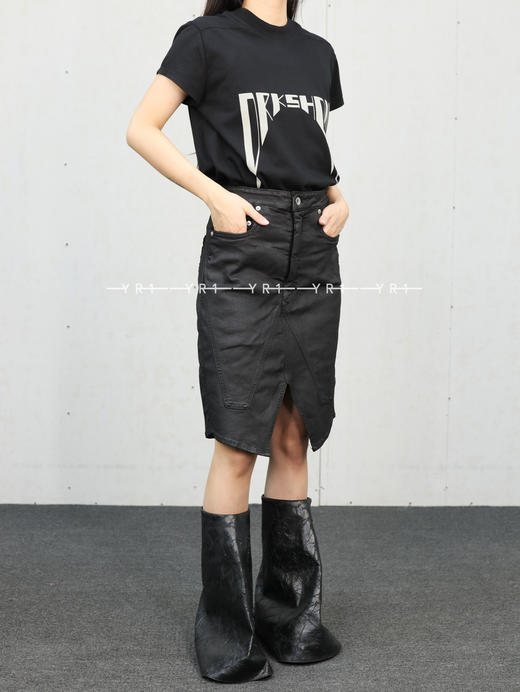 Rick Owens Drkshdw｜黑色SLIVERED半裙 商品图1