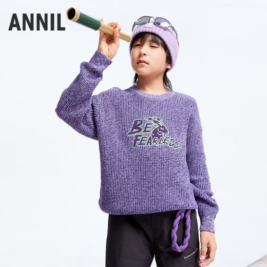 男童双色纱混纺圆领毛衣冬季新款安奈儿童装实体店同款AB444607 商品图1