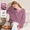 西遇短款V领套头毛衣女冬季新款紫色小众交叉设计感上衣D0044042 商品缩略图0
