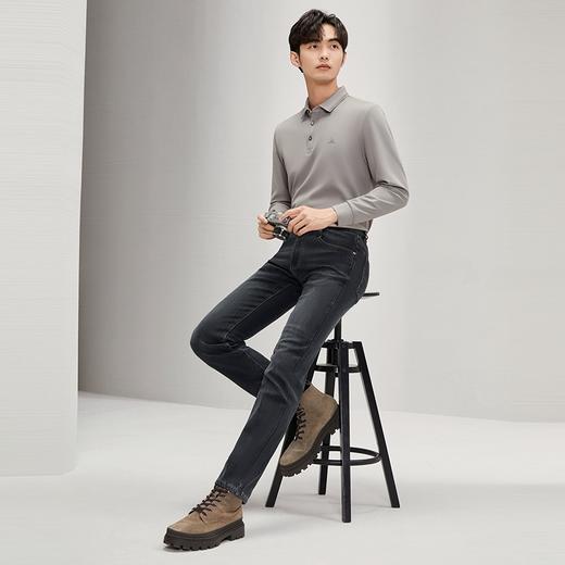 【含羊毛】柒牌男士牛仔裤2024冬季厚款时尚休闲加绒保暖直筒长裤	127H71570 商品图3