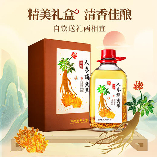 【特色浸泡】2.3L40度劲牌人参蛹虫草酒 商品图3