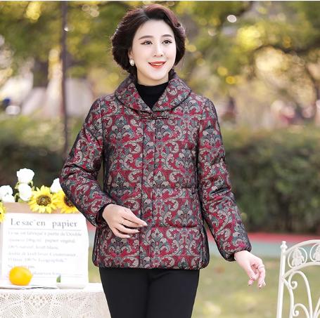 A90119中老年奶奶羽绒服冬季新款加厚保暖短款洋气时尚高贵胖妈妈厚外套 商品图0