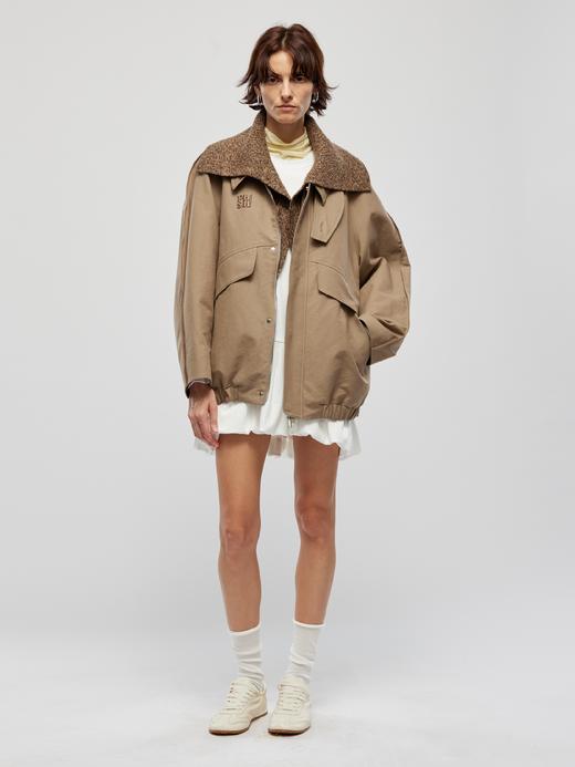 可拆卸毛织领工装夹克 商品图0