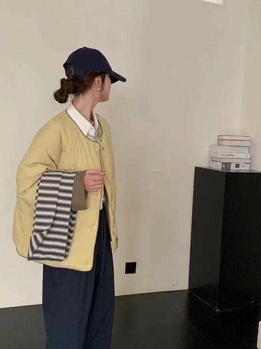 【YW】无忧购韩系小个子短款圆领拼色保暖方格子白鸭绒面包服24085#(截单后7天发货)25年清仓捡漏 商品图5