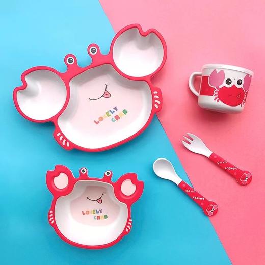 【竹纤维儿童餐具，环保·健康·易清洗】新款卡通竹纤维儿童餐具套装 家用宝宝分格餐盘 小孩子辅食饭碗勺叉-QQ 商品图6
