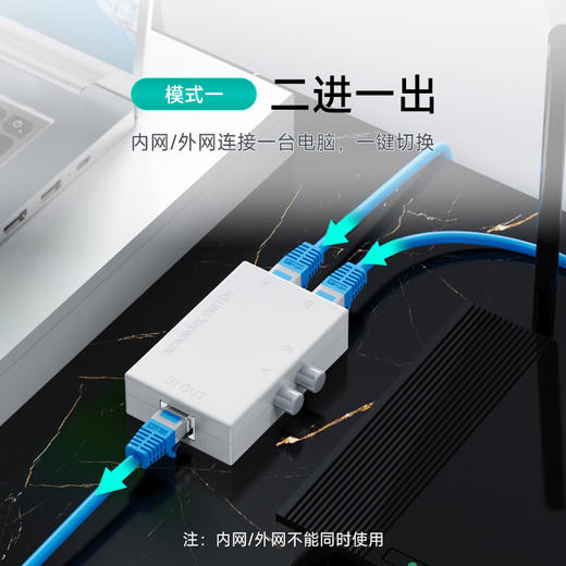 爆 款【网络切换器】2口4口rj45内外网切换器网线宽带一分二/四2进/4进1出网口共享器分配器分离器免插拔一拖二/四 商品图7