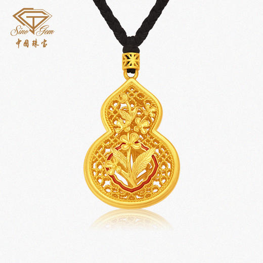 「美好有福」丹桂飘香足金花丝吊坠 古法黄金桂花葫芦挂坠 商品图3