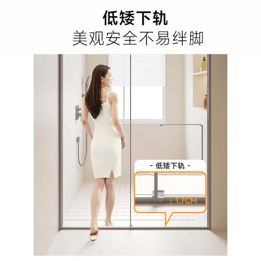 帝王洁具一字型整体淋浴房家用卫生间厕所隔断洗澡淋浴黑玻璃移门SH908 商品图4