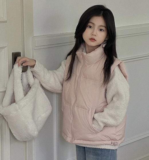 加厚夹棉羊羔绒儿童马甲/加厚羽绒立领儿童马甲 商品图3