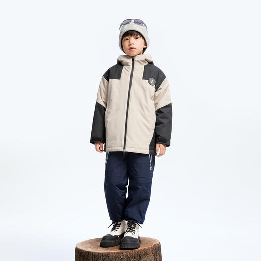 男童三防拼色棉衣中长款冬季新款安奈儿童装实体店同款AB445783 商品图3