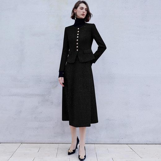 IWY/黑色高级感西装套裙气质名媛小香风时尚通勤两件套主持人职业套装C2045+S2098 商品图3