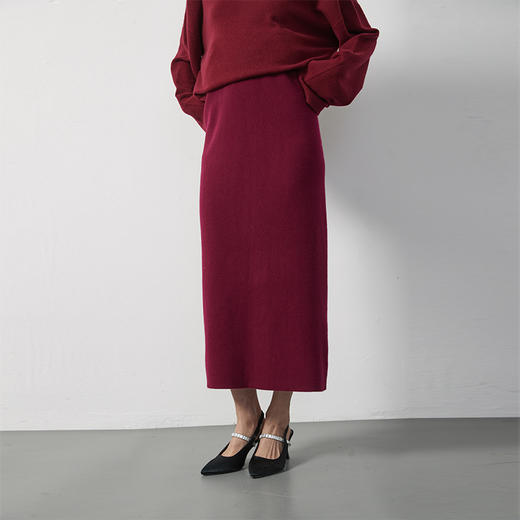 东黎 • 小山羊绒后开叉半裙 3522 商品图4