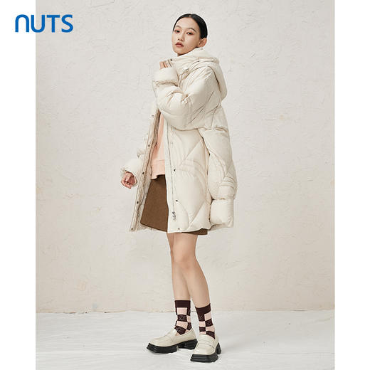 NUTS冬季新品纯色防风立领时尚高级百搭保暖中羽绒服女344092133 商品图2