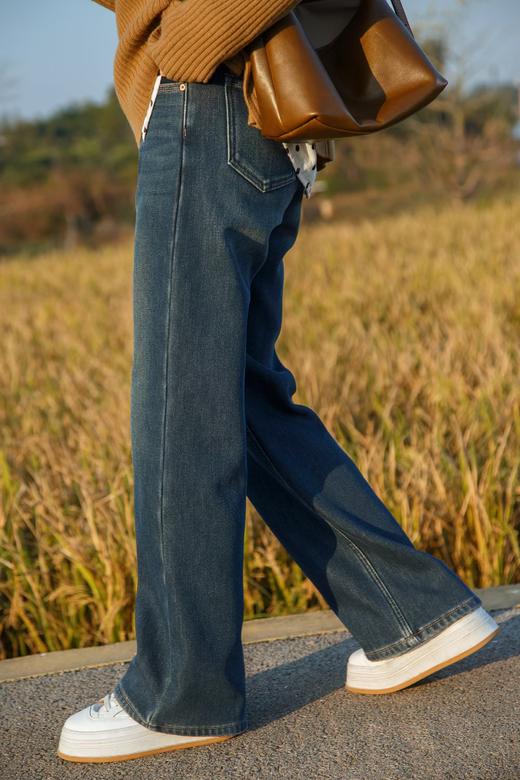 加绒牛仔阔腿裤 商品图1