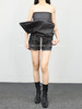 Rick Owens｜垂坠粉笔黑弹力牛仔布迷你裙 商品缩略图4