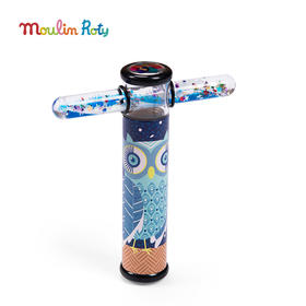 Moulin Roty 蓝色猫头鹰（夜光） 十字万花筒 适合3岁+ 流光溢彩 小小奇迹系列 法国品牌-711182