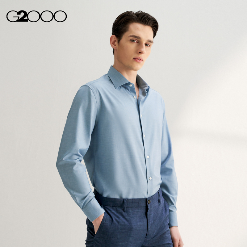 G2000男装【防皱弹性】易打理光滑正装长袖衬衫41123552