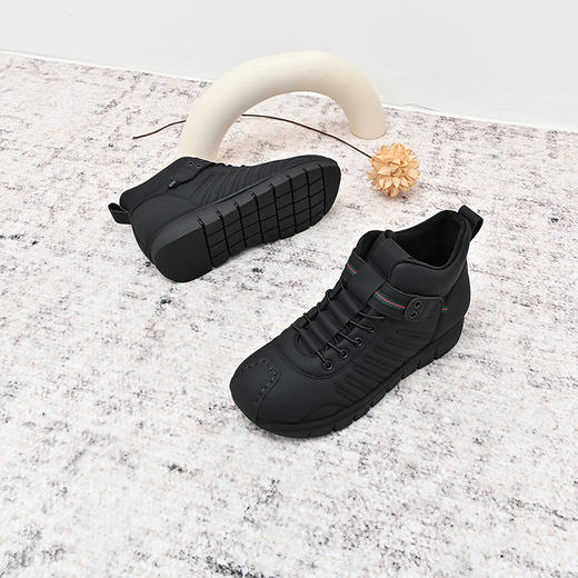 经典鲨2024年冬季款百搭黑色加绒加厚高帮平底休闲鞋棉鞋女KW172-D58181 商品图2