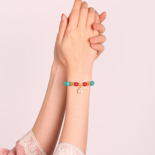 灵机生活馆 亚马逊天河石蓝绿色轻奢水晶手串偏财礼物送礼-设计款 商品图3