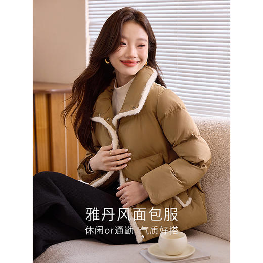 【139元福袋，不支持退换】熙世界羽绒棉服女冬季新款加厚保暖仿水貂毛领面包服棉衣短款外套 商品图1