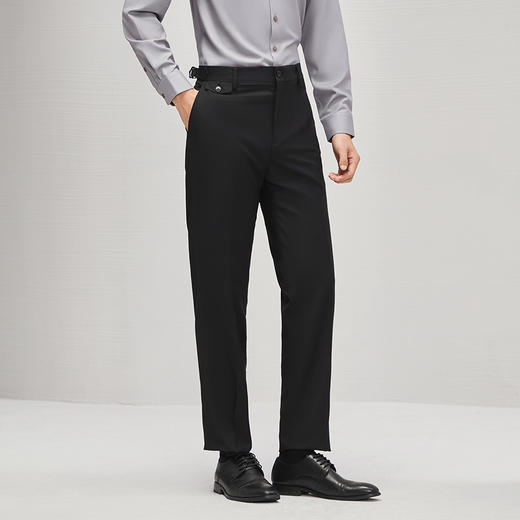 【犀牛褶】柒牌西裤男士2025秋季新款商务百搭修身斜插袋直筒长裤	127H72550 商品图1