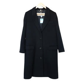 【95新】Burberry博柏利黑色长款羊毛大衣UK 8码（175/84A）女士现售价：3700！121124TJ15