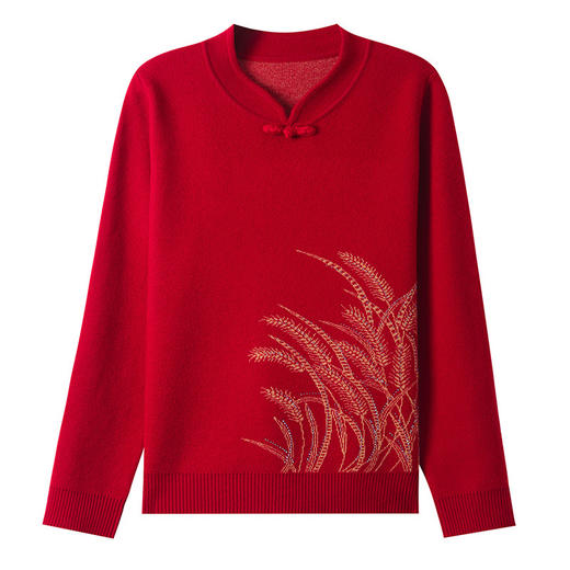 CC-XMY-89591立领国风中年女装针织打底衫秋冬2024新款洋气上衣内搭毛衣女 商品图4