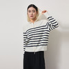 东黎 • 山羊绒女士春秋条纹连帽开衫 3096 商品缩略图1