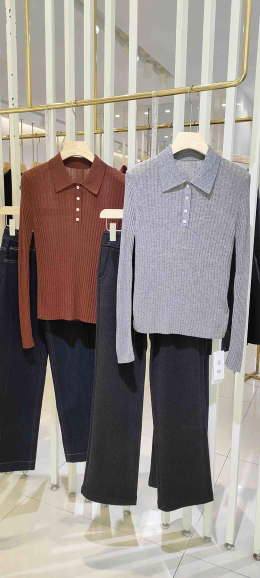 48k862 Polo领超细高弹轻薄亲肤羊毛衫 商品图4