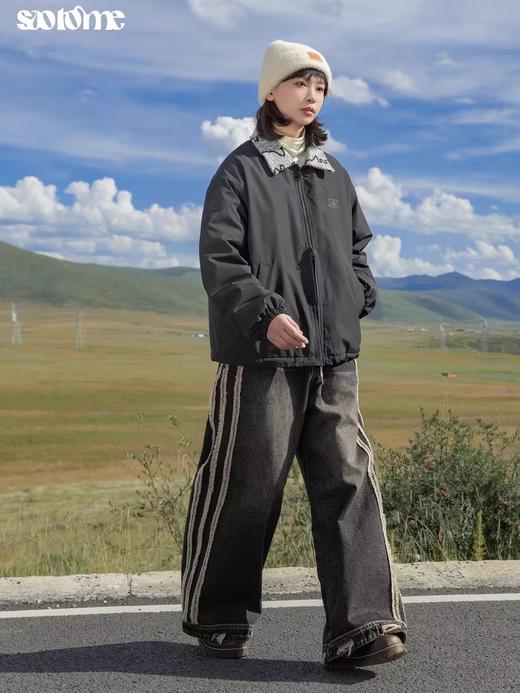 早乙女惠子saotome/STMMF244333/撞色麻将羊羔毛棉服 商品图3