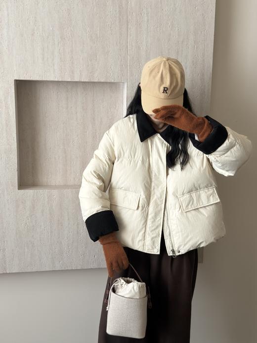 【YW】无忧购韩版休闲宽松撞色拼接羽绒服外套24170 商品图4