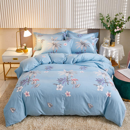 秋冬季全棉加厚磨毛四件套纯棉床单被套三件套单双人床上用品 商品图4